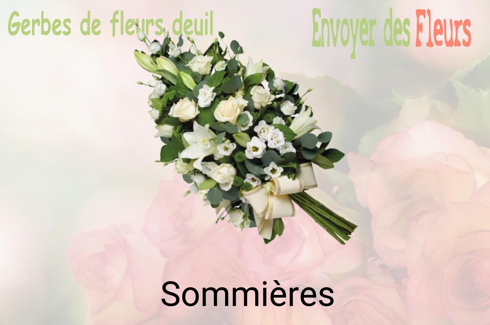 Gerbe de fleurs de deuil livrée à Sommières